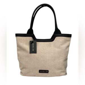 Rachel Zoe Beige Canvas Tote with Black Trim